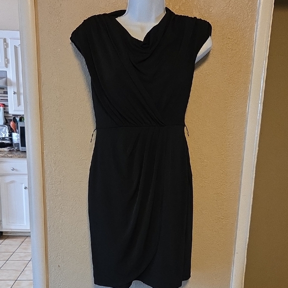 Spense Black Ruched Cowl Neck Mini Dress - Picture 1 of 3